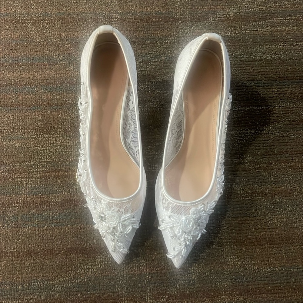 Bridal embroidery shoes.
